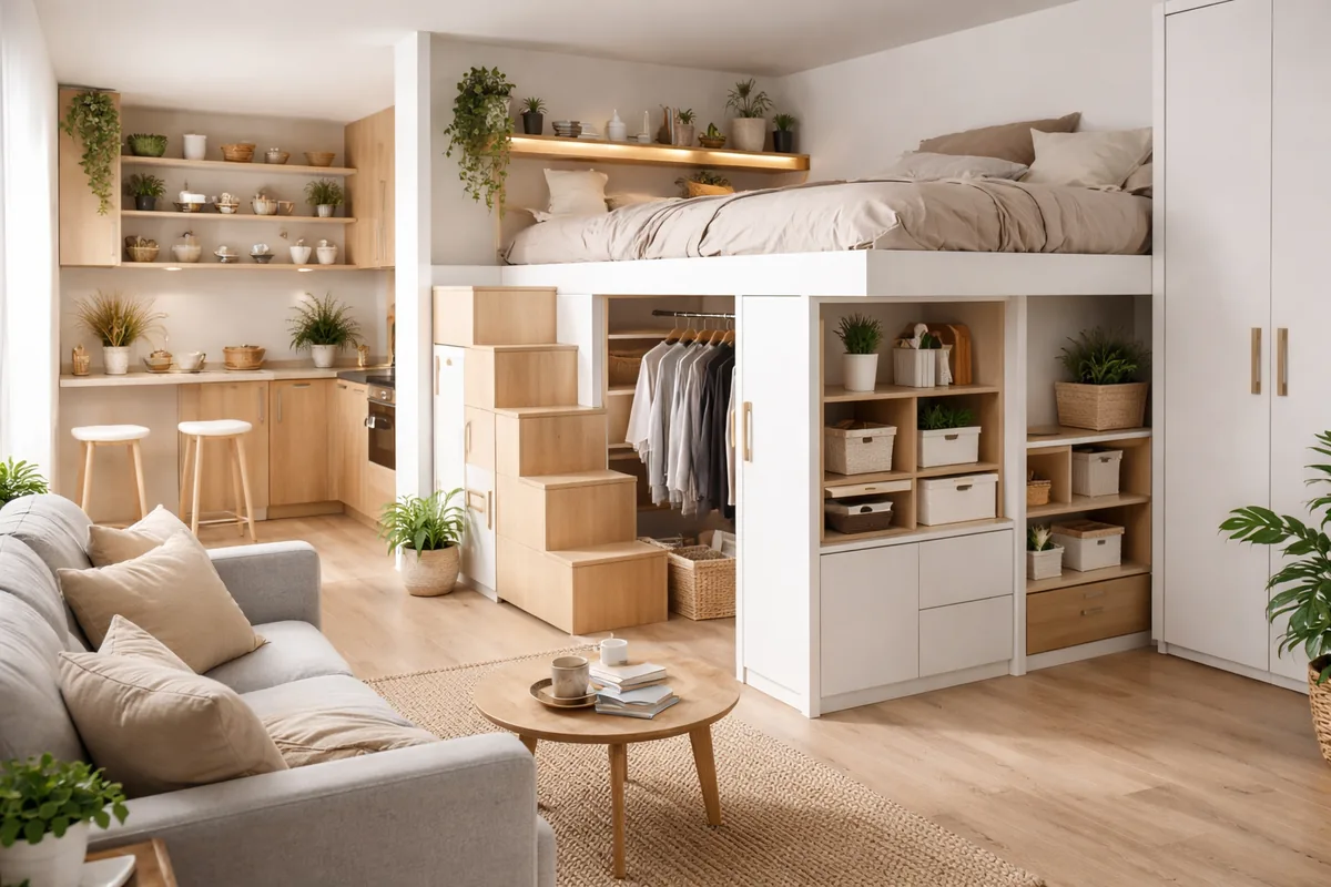 Comment choisir des solutions de rangement pour un studio de 20 m²